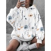 image:imageZeagoo Womens Oversized Hoodies 2025 Fleece Sweatshirts Long Sleeve Pullover with Pocket Fall Winter Outfits ClothesWhite Floral