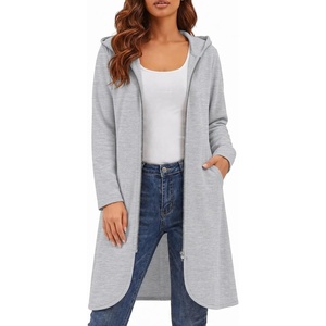 image:imageZeagoo Womens Fall Jacket 2026 Zip Up Hoodies Long Sleeve Long Tunic Sweatshirts Oversized Fleece Casual Coat with PocketAfleece Fabriclight Gray