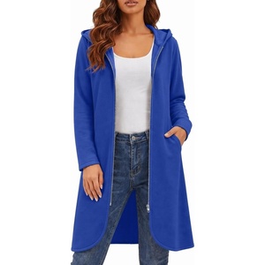 image:imageZeagoo Womens Fall Jacket 2026 Zip Up Hoodies Long Sleeve Long Tunic Sweatshirts Oversized Fleece Casual Coat with PocketAfleece Fabricsnorkel Blue