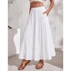 image:imageZeagoo Womens Maxi Skirt Chiffon Elastic High Waist Pockets Pleated ALine Flowy Skirts01white