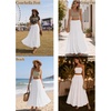 image:imageZeagoo Womens Maxi Skirt Chiffon Elastic High Waist Pockets Pleated ALine Flowy Skirts01white