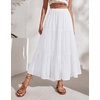 image:imageZeagoo Womens Maxi Skirt Chiffon Elastic High Waist Pockets Pleated ALine Flowy Skirts01white