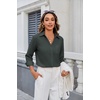 image:imageZeagoo Blouses for Women Long Sleeve Button Down Shirts Dressy Casual Collared Tops Business Work OutfitsArmy Green