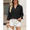 image:imageZeagoo Blouses for Women Long Sleeve Button Down Shirts Dressy Casual Collared Tops Business Work OutfitsBlack