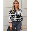 image:imageZeagoo Blouses for Women Long Sleeve Button Down Shirts Dressy Casual Collared Tops Business Work OutfitsBlack and White