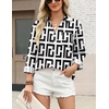 image:imageZeagoo Blouses for Women Long Sleeve Button Down Shirts Dressy Casual Collared Tops Business Work OutfitsBlack and White