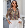 image:imageZeagoo Blouses for Women Long Sleeve Button Down Shirts Dressy Casual Collared Tops Business Work OutfitsBoho Brown