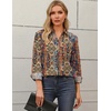 image:imageZeagoo Blouses for Women Long Sleeve Button Down Shirts Dressy Casual Collared Tops Business Work OutfitsBoho Brown