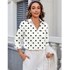 image:imageZeagoo Blouses for Women Long Sleeve Button Down Shirts Dressy Casual Collared Tops Business Work OutfitsBrown Polka Dots