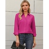 image:imageZeagoo Blouses for Women Long Sleeve Button Down Shirts Dressy Casual Collared Tops Business Work OutfitsHot Pink