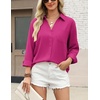image:imageZeagoo Blouses for Women Long Sleeve Button Down Shirts Dressy Casual Collared Tops Business Work OutfitsHot Pink