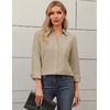 image:imageZeagoo Blouses for Women Long Sleeve Button Down Shirts Dressy Casual Collared Tops Business Work OutfitsKhaki