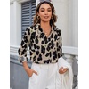 image:imageZeagoo Blouses for Women Long Sleeve Button Down Shirts Dressy Casual Collared Tops Business Work OutfitsLeopard