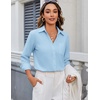 image:imageZeagoo Blouses for Women Long Sleeve Button Down Shirts Dressy Casual Collared Tops Business Work OutfitsLight Blue