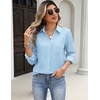 image:imageZeagoo Blouses for Women Long Sleeve Button Down Shirts Dressy Casual Collared Tops Business Work OutfitsLight Blue