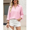 image:imageZeagoo Blouses for Women Long Sleeve Button Down Shirts Dressy Casual Collared Tops Business Work OutfitsLight Pink