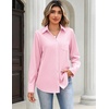 image:imageZeagoo Blouses for Women Long Sleeve Button Down Shirts Dressy Casual Collared Tops Business Work OutfitsLight Pink