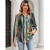 image:imageZeagoo Blouses for Women Long Sleeve Button Down Shirts Dressy Casual Collared Tops Business Work OutfitsMulticoloured Brush