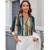 image:imageZeagoo Blouses for Women Long Sleeve Button Down Shirts Dressy Casual Collared Tops Business Work OutfitsMulticoloured Brush