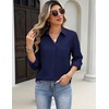 image:imageZeagoo Blouses for Women Long Sleeve Button Down Shirts Dressy Casual Collared Tops Business Work OutfitsNavy