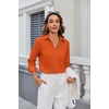 image:imageZeagoo Blouses for Women Long Sleeve Button Down Shirts Dressy Casual Collared Tops Business Work OutfitsOrange