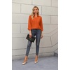 image:imageZeagoo Blouses for Women Long Sleeve Button Down Shirts Dressy Casual Collared Tops Business Work OutfitsOrange