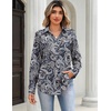 image:imageZeagoo Blouses for Women Long Sleeve Button Down Shirts Dressy Casual Collared Tops Business Work OutfitsPaisley Blue