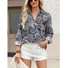 image:imageZeagoo Blouses for Women Long Sleeve Button Down Shirts Dressy Casual Collared Tops Business Work OutfitsPaisley Blue