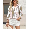 image:imageZeagoo Blouses for Women Long Sleeve Button Down Shirts Dressy Casual Collared Tops Business Work OutfitsPink Print