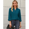 image:imageZeagoo Blouses for Women Long Sleeve Button Down Shirts Dressy Casual Collared Tops Business Work OutfitsTeal Blue