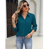 image:imageZeagoo Blouses for Women Long Sleeve Button Down Shirts Dressy Casual Collared Tops Business Work OutfitsTeal Blue