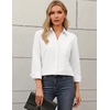 image:imageZeagoo Blouses for Women Long Sleeve Button Down Shirts Dressy Casual Collared Tops Business Work OutfitsWhite