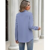image:imageZeagoo Blouses for Women Long Sleeve Button Down Shirts Dressy Casual Collared Tops Business Work OutfitsWhite Blue Striped