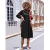 image:imageZeagoo Fall Dresses for Women Long Sleeve Midi Dress Casual A Line Dresses 2026 Pleated Flare Dress with PocketsAblack