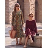 image:imageZeagoo Fall Dresses for Women Long Sleeve Midi Dress Casual A Line Dresses 2026 Pleated Flare Dress with PocketsBurgundy