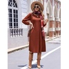 image:imageZeagoo Fall Dresses for Women Long Sleeve Midi Dress Casual A Line Dresses 2026 Pleated Flare Dress with PocketsCaramel