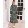 image:imageZeagoo Fall Dresses for Women Long Sleeve Midi Dress Casual A Line Dresses 2026 Pleated Flare Dress with PocketsChic Blue Printed