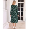 image:imageZeagoo Fall Dresses for Women Long Sleeve Midi Dress Casual A Line Dresses 2026 Pleated Flare Dress with PocketsDeep Green Floral