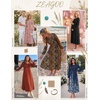 image:imageZeagoo Fall Dresses for Women Long Sleeve Midi Dress Casual A Line Dresses 2026 Pleated Flare Dress with PocketsKhaki Floral