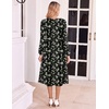 image:imageZeagoo Fall Dresses for Women Long Sleeve Midi Dress Casual A Line Dresses 2026 Pleated Flare Dress with PocketsLittle Green Flower