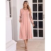 image:imageZeagoo Fall Dresses for Women Long Sleeve Midi Dress Casual A Line Dresses 2026 Pleated Flare Dress with PocketsPink Polka Dot