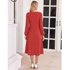 image:imageZeagoo Fall Dresses for Women Long Sleeve Midi Dress Casual A Line Dresses 2026 Pleated Flare Dress with PocketsRed Polka Dot