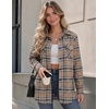 image:imageZeagoo Flannel Shirt Women Plaid Button Down Shackets Long Sleeve Fall Tops  Cotton Brushed Flannel Shirts Lightweight Loose Fit Blouse Business Casual Office Outfits 2026 Fashion Summer Western ClothesGz991