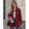 image:imageZeagoo Flannel Shirt Women Plaid Button Down Shackets Long Sleeve Fall Tops  Cotton Brushed Flannel Shirts Lightweight Loose Fit Blouse Business Casual Office Outfits 2026 Fashion Summer Western ClothesGz188