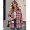 image:imageZeagoo Flannel Shirt Women Plaid Button Down Shackets Long Sleeve Fall Tops  Cotton Brushed Flannel Shirts Lightweight Loose Fit Blouse Business Casual Office Outfits 2026 Fashion Summer Western ClothesAgz720