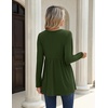 image:imageZeagoo Women Blouses Long Sleeve Shirts Boho Henley V Neck Tops Business Casual Loose Pleated Fashion ClothingArmy Green