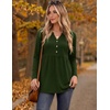image:imageZeagoo Women Blouses Long Sleeve Shirts Boho Henley V Neck Tops Business Casual Loose Pleated Fashion ClothingArmy Green