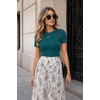 image:imageZeagoo Women Short Sleeve Tops Crewneck Ribbed Knit Fitted Tshirts Dressy Casual Basic Tee 2026 Summer ClothesBlue Green