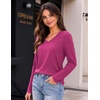 image:imageZeagoo Womens Long Sleeve Shirts V Neck Basic Tee Tops Dressy Casual Business Work Blouses Fall Outfits S3XLHot Pink