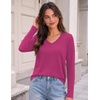 image:imageZeagoo Womens Long Sleeve Shirts V Neck Basic Tee Tops Dressy Casual Business Work Blouses Fall Outfits S3XLHot Pink